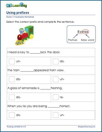 Using prefixes worksheets | Worsheets library
