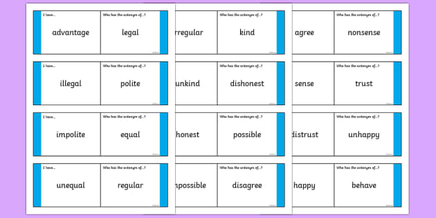 Antonyms with Prefixes Loop Cards (teacher made) - Twinkl