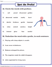 Prefixes Worksheets