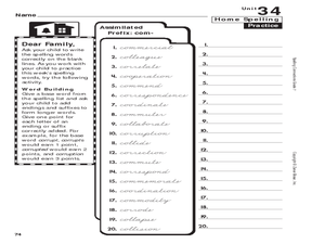 prefixes 3rd grade spelling worksheet