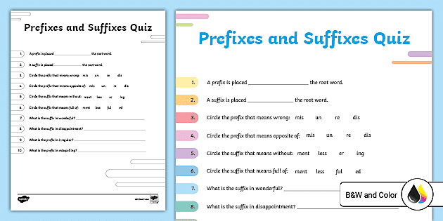 Grade 3 Grammar Topic 21: Prefix and Suffix Worksheets - Lets ...