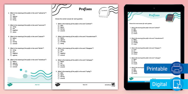 Fifth Grade Prefixes Assessment (teacher made) - Twinkl