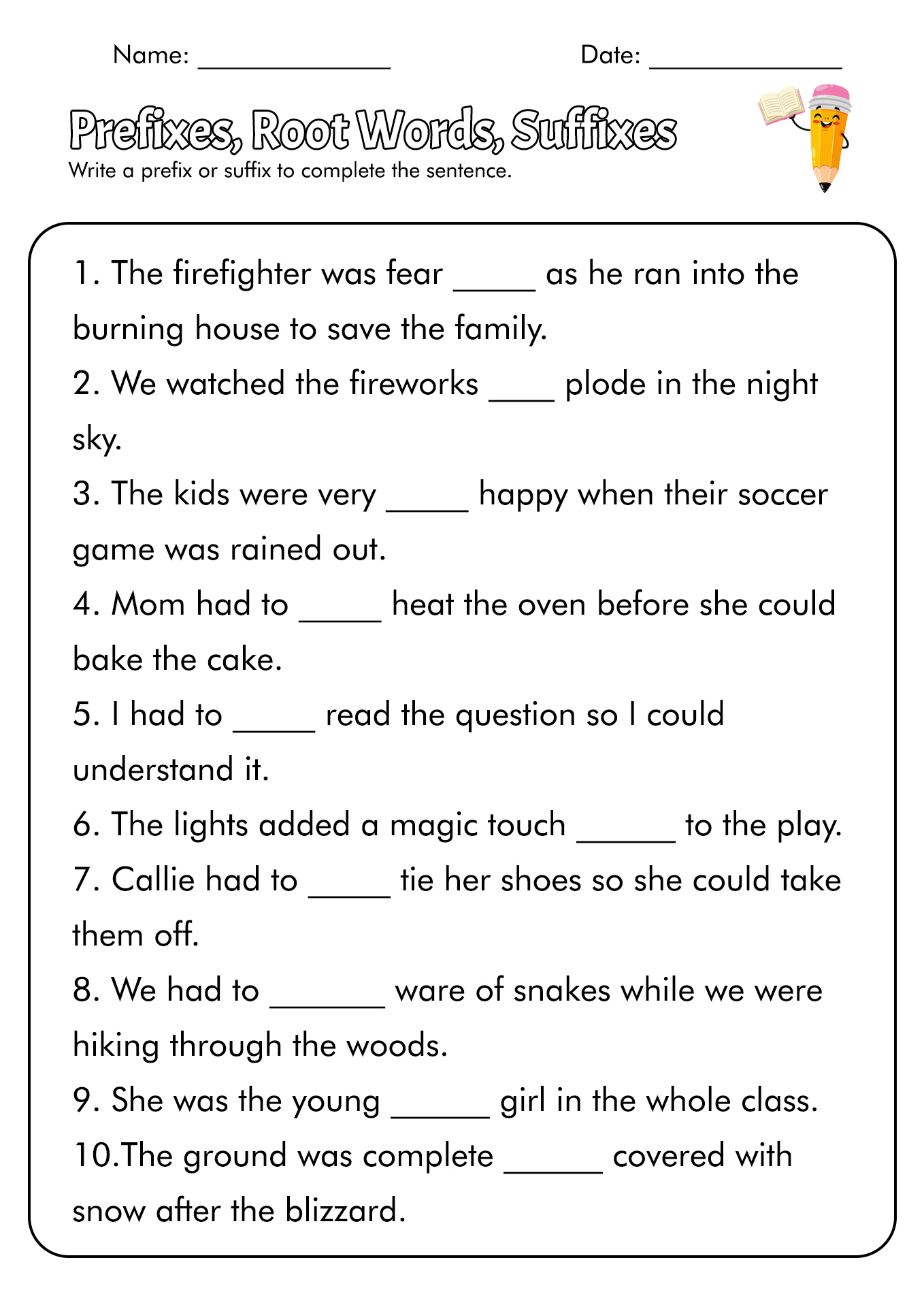19 Free Printable Prefix Worksheets 4th Grade - Free PDF at ...