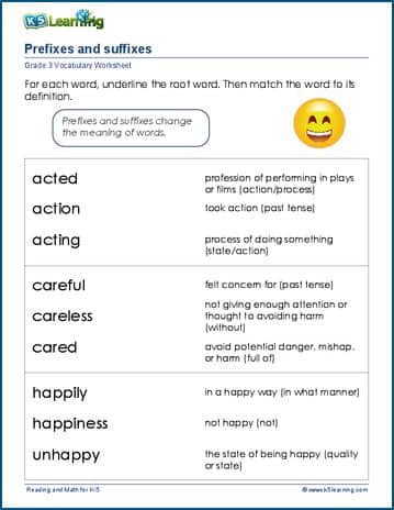 Prefixes and suffixes worksheets | Worsheets library