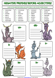 Prefixes ESL Printable Worksheets and Exercises