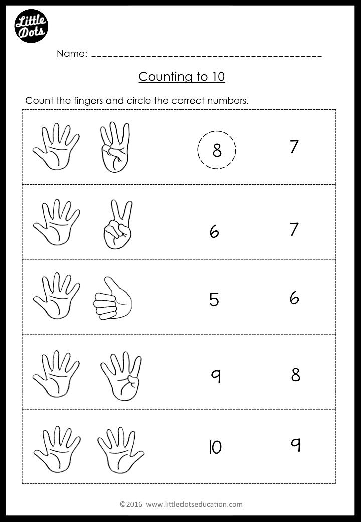 Pre-K Numbers 1 to 10 Worksheets and Activities