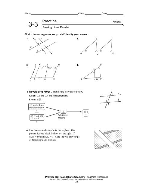 prentice hall geometry worksheet answers