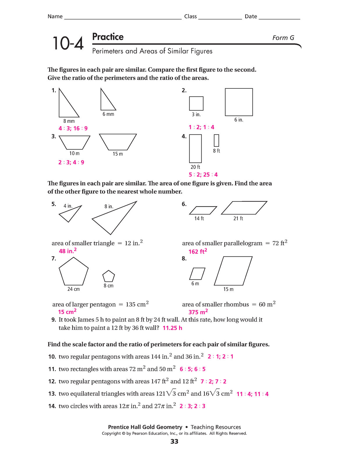 prentice hall worksheet answers