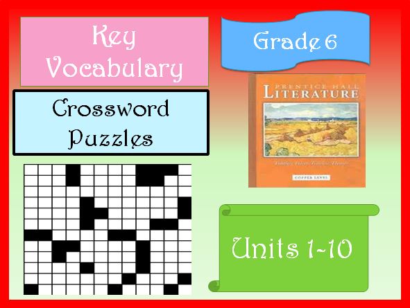 Prentice Hall Literature Sixth Grade Vocabulary Crossword Puzzles ...