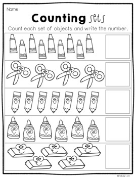 August No Prep Math and Literacy Worksheets for Kindergarten ...