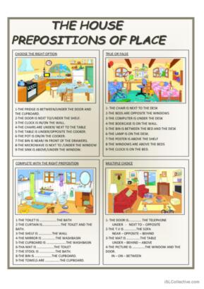 preposition of place worksheet