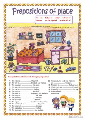 567 Prepositions of place English ESL worksheets pdf &  doc
