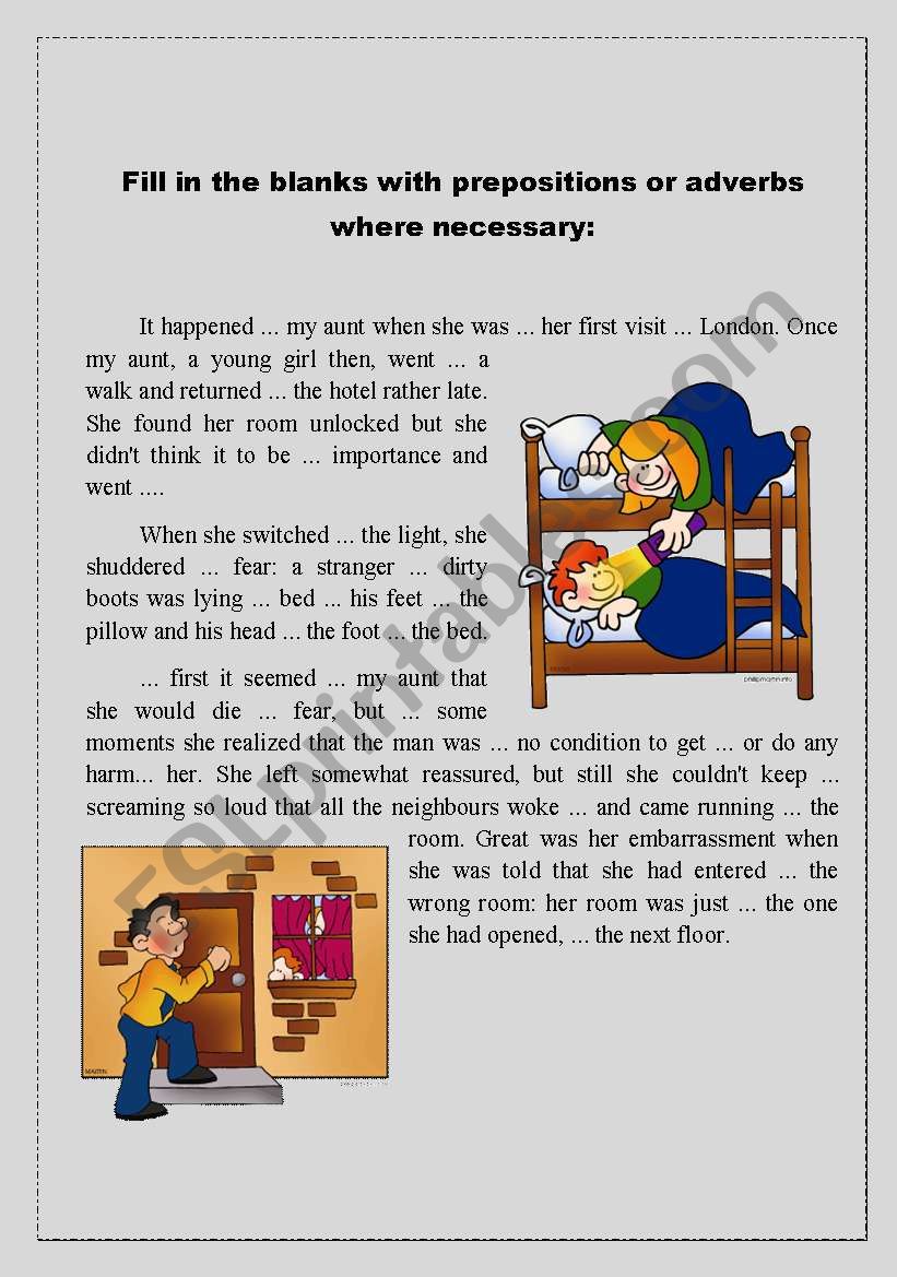 prepositions or adverbs - ESL worksheet by derblume