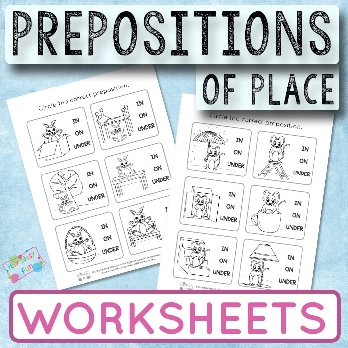 Prepositions Worksheets - Itsy Bitsy Fun