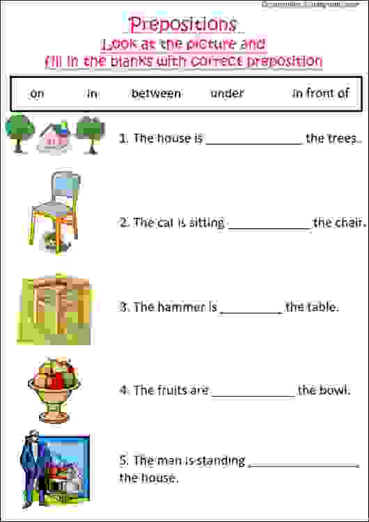 Prepositions Worksheet 3