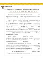 Prepositions (with Answer) for Grade 5 - 6 - My New Classmates ...