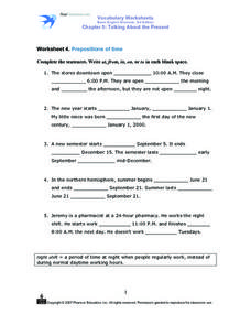 preposition worksheet 6th grade