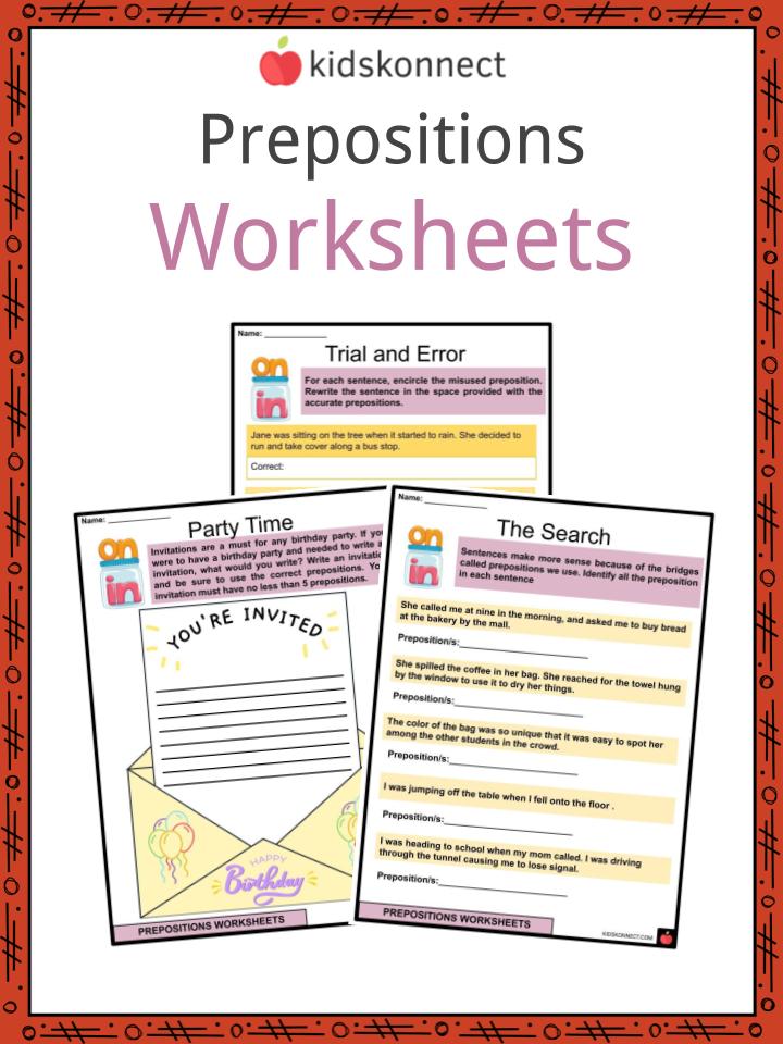Prepositions Definition, Worksheets &amp; Examples In Text For Kids