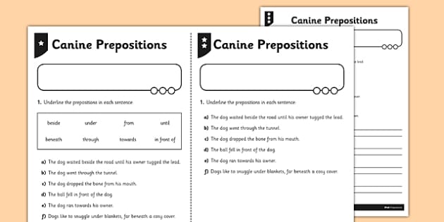 Preposition Worksheet (teacher made) - Twinkl