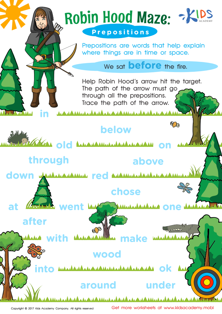 preposition worksheet pdf