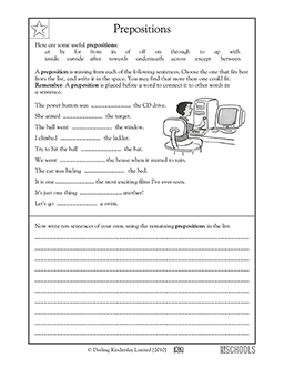 preposition worksheet pdf