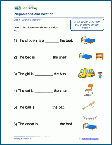 preposition worksheet