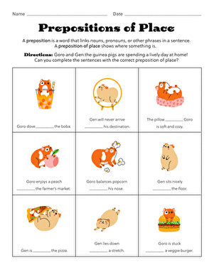 What Is a Preposition? | Worksheet 