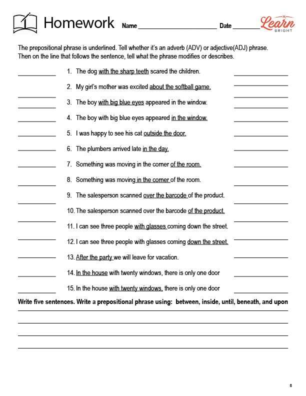 Prepositional Phrases
