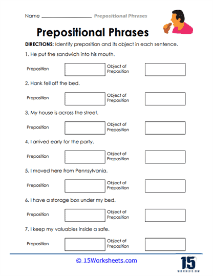 Prepositional Phrases Worksheets - 15 Worksheets Library