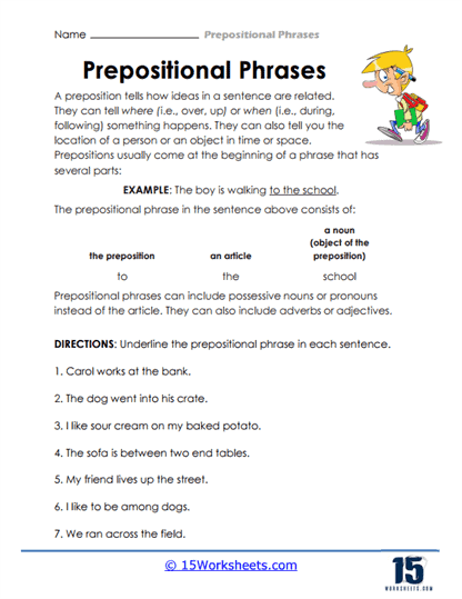 Prepositional Phrases Worksheets - 15 Worksheets Library