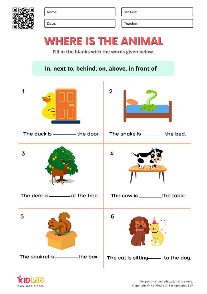 prepositional worksheet