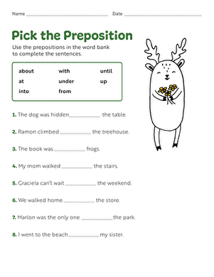 Pick the Preposition | Interactive Worksheet 