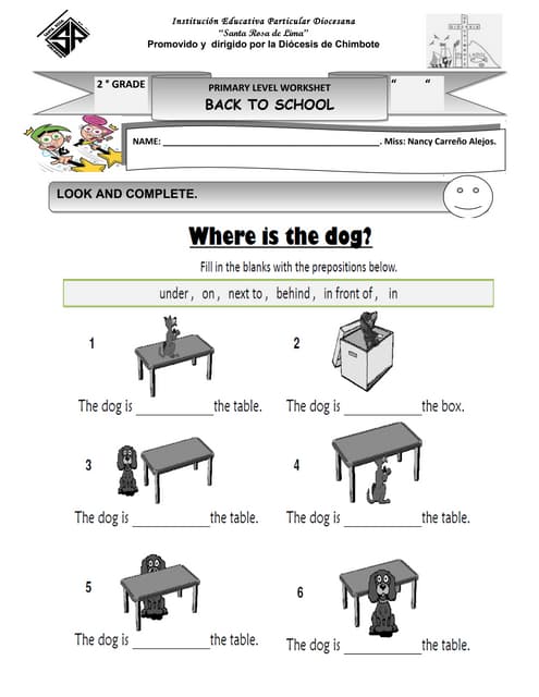 prepositions of place worksheet pdf