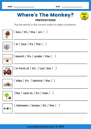 prepositions of place worksheet pdf