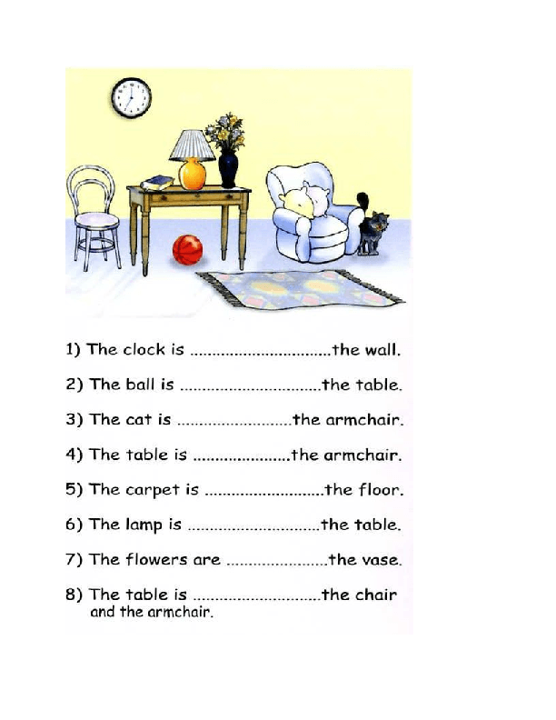 prepositions of places worksheet