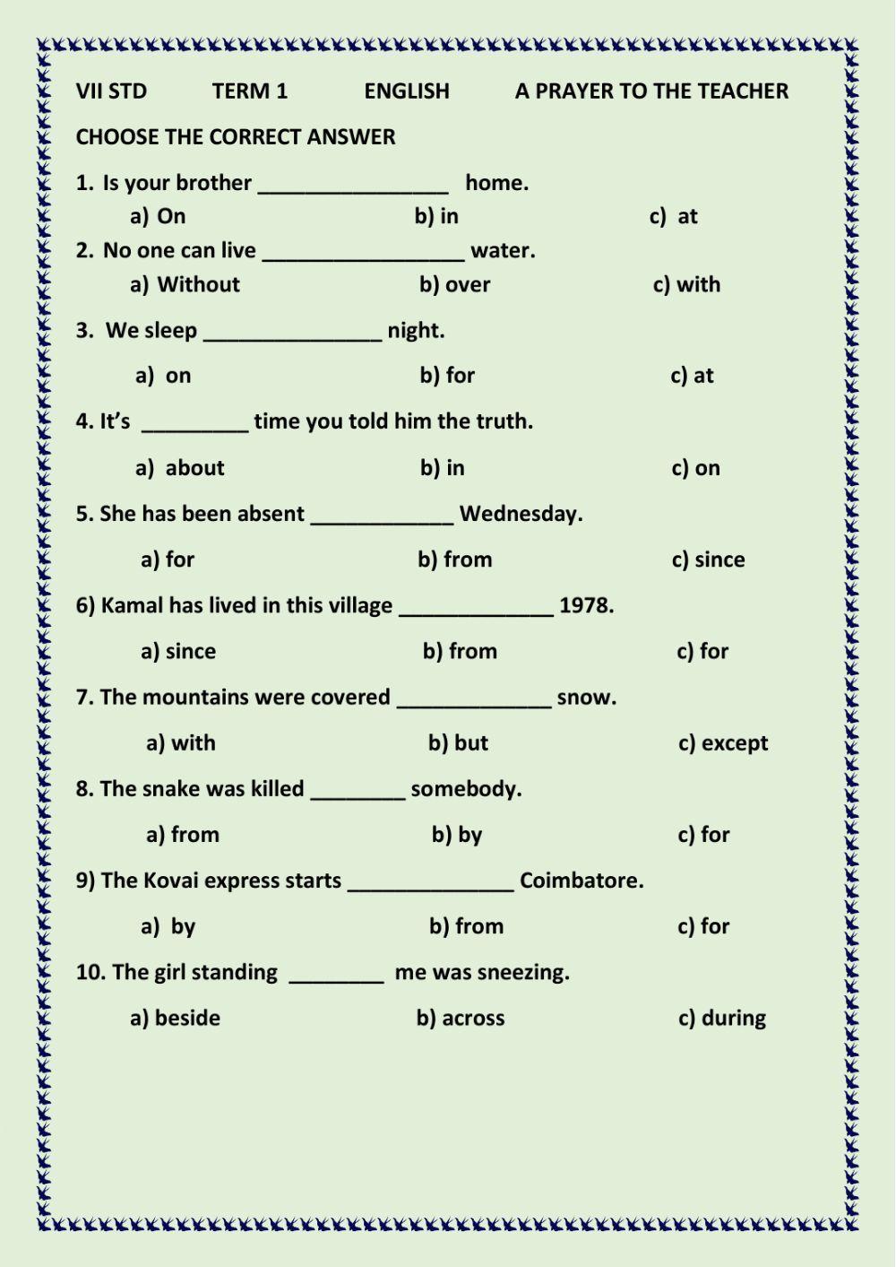 Grammar online exercise for Grade 7 | Live Worksheets - Worksheets Library