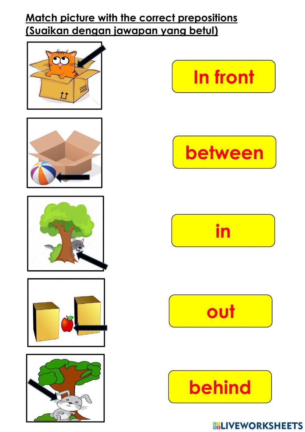 Preposition Worksheets for Kindergarten Kidpid Worksheets Library