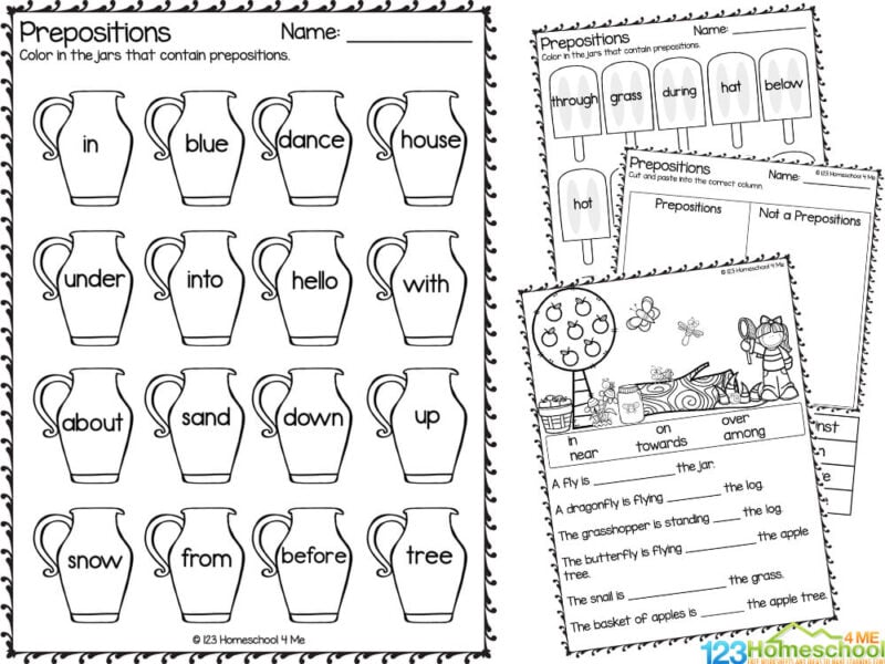 FREE Printable Preposition Exercises Worksheets