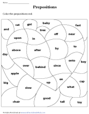 Prepositions Worksheets