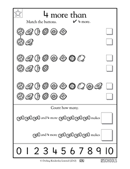 Single digit addition worksheets for preschool and kindergarten ...