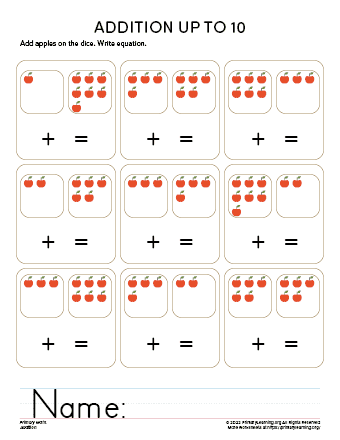 preschool addition worksheet printable
