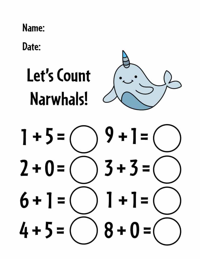 Free Kindergarten Addition Worksheets! ⋆ The Hollydog Blog