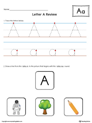 preschool alphabet review worksheet