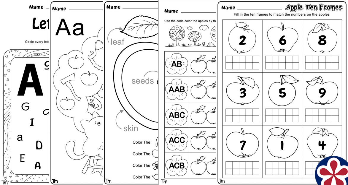 Apple Worksheets Preschool | BuyLapbook