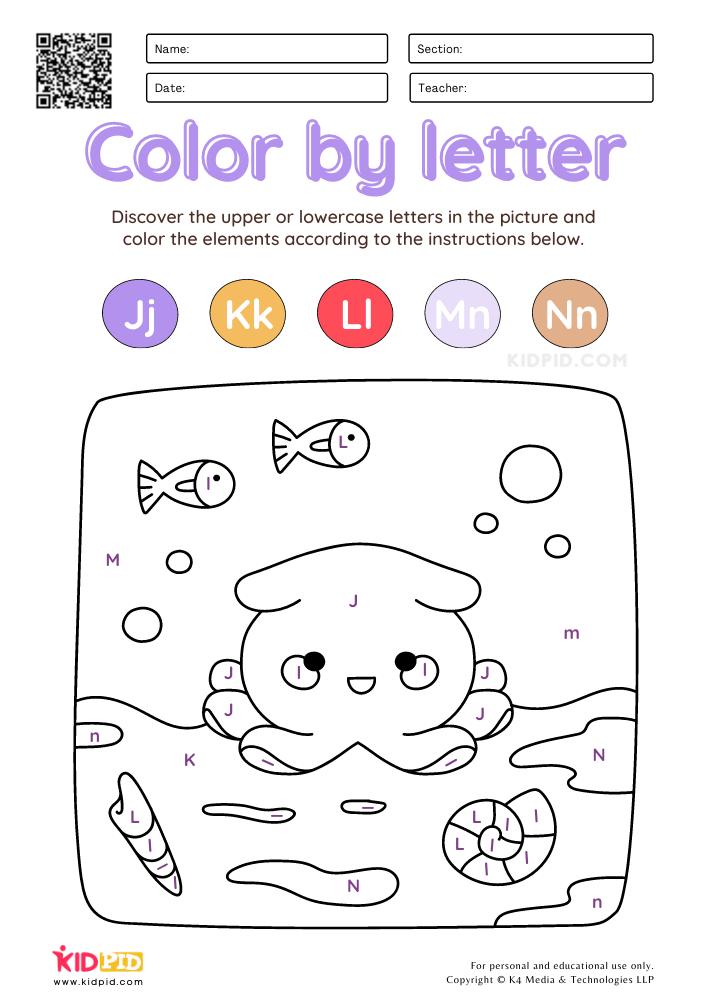preschool color by letter