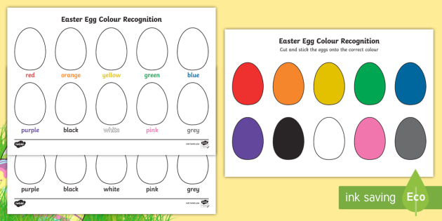 Easter Colours Recognition Worksheet | NZ ECE/Years 0 to 3