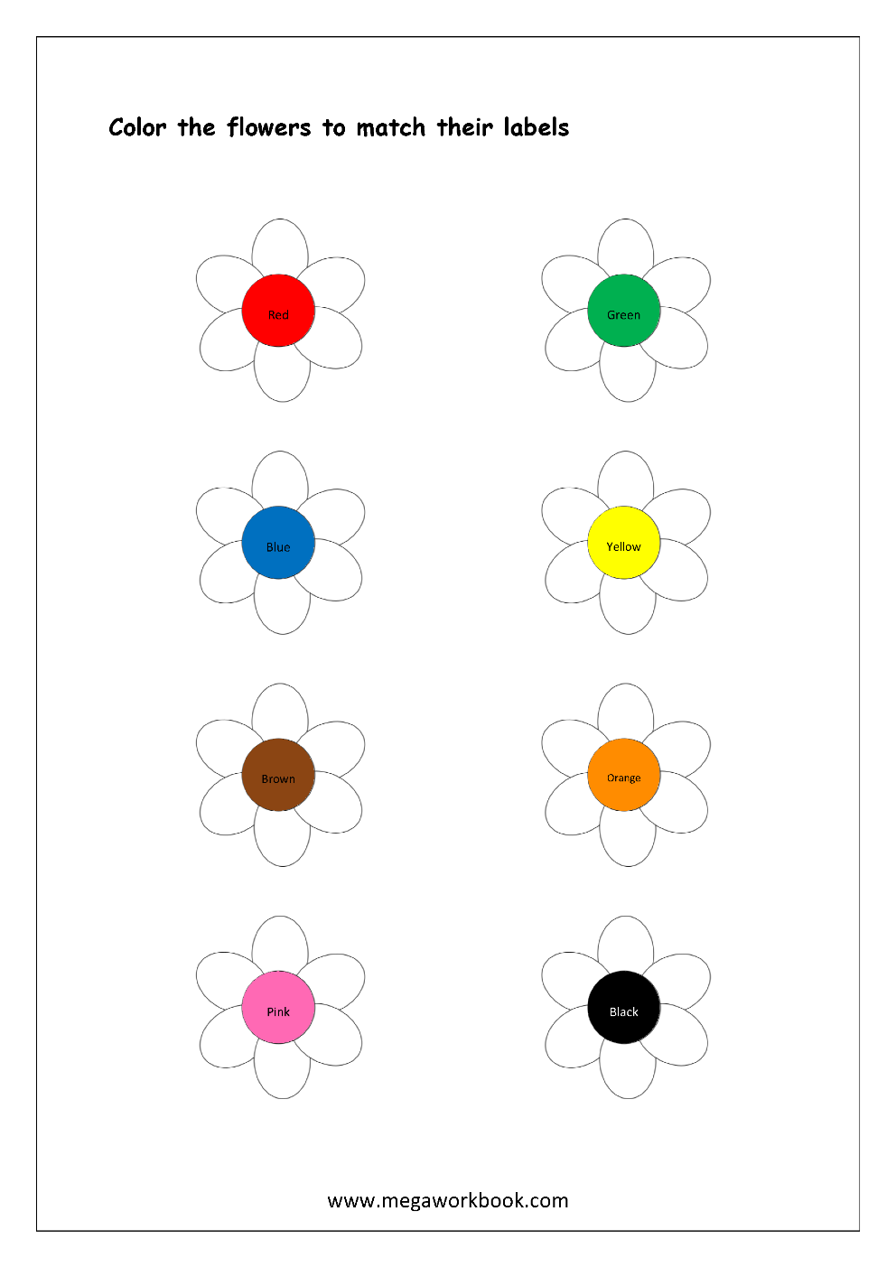 Free Printable Color Recognition Worksheets - Color By Matching ...