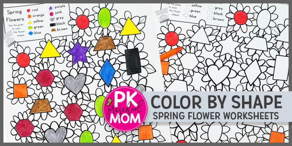 preschool color worksheet shapes