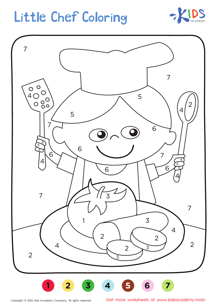 Little Chef - Coloring by Numbers for Kids