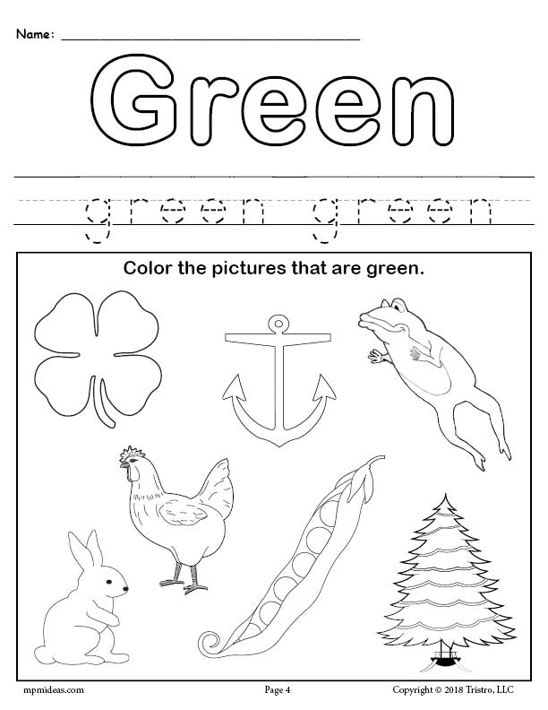 Color Green Worksheet